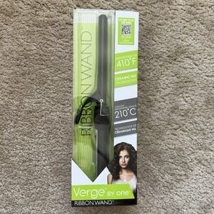 Verge by ONE Ribbon Wand 1.25" Oval Hair Curling Iron Ceramic Nano Gold 410F NEW